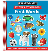 Brain Games - Sticker by Number: First Words (for Kids Ages 3-6): A Kid's Sticker Activity Book with More Than 150 Stickers! - Spiral
