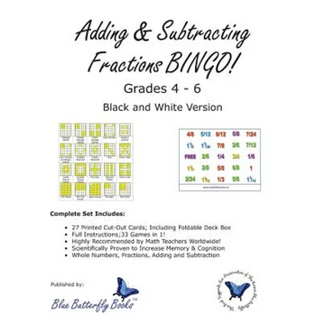 Adding & Subtracting Fractions BINGO! (Black & White Version) - Paperback