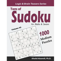 Tons of Sudoku for Adults & Seniors: 1000 Medium Puzzles - Paperback