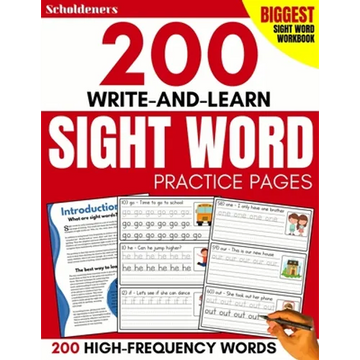 200 Write-and-Learn Sight Word Practice Pages: Learn the Top 200 High-Frequency Words Essential to Reading and Writing Success (Sight Word Books) - Paperback