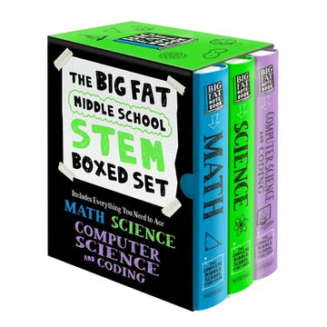 The Big Fat Middle School Stem 3-Book Boxed Set: Includes Everything You Need to Ace Math, Science, and Computer Science and Coding - Paperback