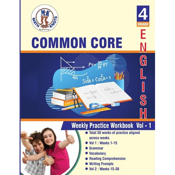 4th grade Common Core ELA Test Prep: ( weeks: 1 - 15 ): Weekly Practice Work Book, Volume 1 - Paperback