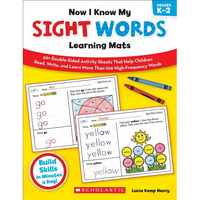 Now I Know My Sight Words Learning Mats - Paperback