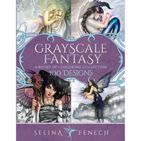 Grayscale Fantasy Coloring Collection: 100 Designs - Paperback