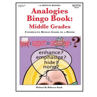 Analogies Bingo Book: Middle Grades: Complete Bingo Game In A Book - Paperback