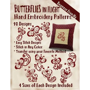 Butterflies in Flight Hand Embroidery Patterns - Paperback