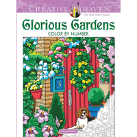 Creative Haven Glorious Gardens Color by Number Coloring Book - Paperback