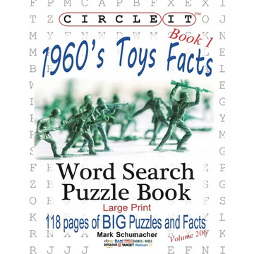 Circle It, 1960s Toys Facts, Book 1, Word Search, Puzzle Book - Paperback