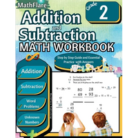 Addition and Subtraction Math Workbook 2nd Grade: Word Problems Grade 2, Addition and Subtraction with Regrouping, Finding Unknown Numbers - Paperback