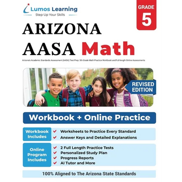 Arizona's Academic Standards Assessment (AASA) Test Prep: 5th Grade Math Practice Workbook and Full-length Online Assessments: Arizona Test Study Guid - Paperback