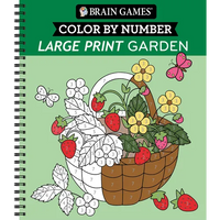 Brain Games - Color by Number - Large Print: Garden - Spiral