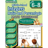Integers, Ratio and Percentage Math Workbook 6th to 8th Grade: Middle School Integers, Ratio and Proportion Workbook, Convert Percent and Decimals - Paperback