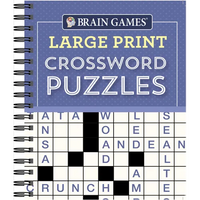 Brain Games - Large Print Crossword Puzzles (Purple) - Spiral