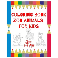Coloring Book Zoo Animals: For Kids Ages 3-8 Ans - Paperback