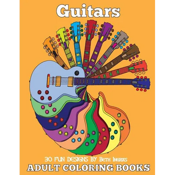 Adult Coloring Books: Guitars - Paperback