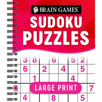 Brain Games - Large Print Sudoku Puzzles (Swoosh) - Spiral