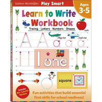 Play Smart Learn to Write Workbook: Ages 3-5: Tracing, Letters, Numbers, Shapes - Paperback