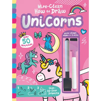 Wipe-Clean How to Draw Unicorns - Hardcover