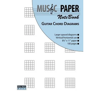 MUSIC PAPER NoteBook - Guitar Chord Diagrams - Paperback
