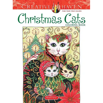 Creative Haven Christmas Cats Coloring Book - Paperback