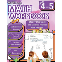 MathFlare - Math Workbook 4th and 5th Grade: Math Workbook Grade 4-5: Multiplication and Division, Fractions, Place Value, Expanded Notations, Geometr - Paperback