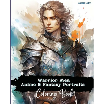 Anime Art Warrior Men Anime & Fantasy Portraits Coloring Book: 48 unique high quality pages - striking detailed designs - includes names and role-play - Paperback