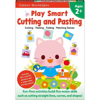 Play Smart Cutting and Pasting Age 2+: Preschool Activity Workbook with Stickers for Toddlers Ages 2, 3, 4: Build Strong Fine Motor Skills: Basic Scis - Paperback