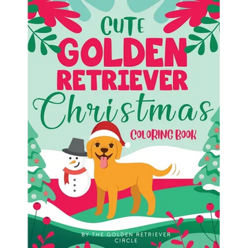 Cute Golden Retriever Christmas Coloring Book - Paperback