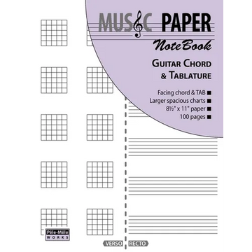 MUSIC PAPER NoteBook - Guitar Chord & Tablature - Paperback
