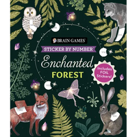Brain Games - Sticker by Number: Enchanted Forest (24 Images to Sticker): Includes 2 Foil Sticker Sheets to Complete Each Image! - Paperback