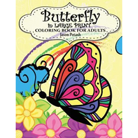 Butterfly In Large Print Coloring Book For Adults - Paperback