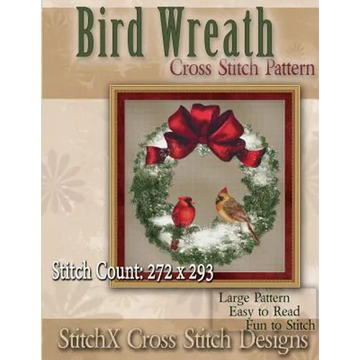 Bird Wreath Cross Stitch Pattern - Paperback