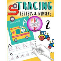 Tracing Letters & Numbers for preschool abc Transport 3+: Kindergarten Tracing Workbook, A Fun tracing With cars, trucks, helicopter, airplane & More! - Paperback