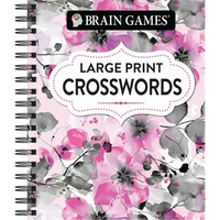 Brain Games - Large Print Crossword (Floral) - Spiral
