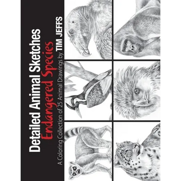 Detailed Animal Sketches Endangered Species: A Coloring Collection of 25 animal drawings - Paperback