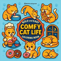Bold & Easy Comfy Cat Life Coloring Book: Cozy & Relaxing Large Print Stress Relief Coloring-Perfect Gift for Cat Lovers! - Paperback