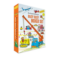 Richard Scarry's Busy Busy Boxed Set: Busy Busy Airport; Busy Busy Cars and Trucks; Busy Busy Construction Site; Busy Busy Farm - Hardcover