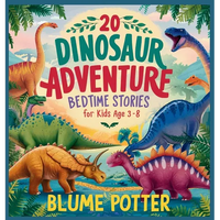 20 Dinosaur Adventure Bedtime Stories For Kids Age 3 - 8 - Hardcover