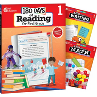 180 Days(tm) Reading, Writing and Math for Grade 1: 3-Book Set: Practice, Assess, Diagnose - Paperback