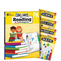 180 Days(tm) Reading, Math, High-Frequency Words Social Studies, and Science for Pre K 5- Book Set: Practice, Assess, Diagnose - Paperback