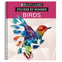 Brain Games - Sticker by Number: Birds (28 Images to Sticker) - Spiral