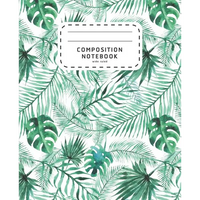 Composition Notebook: Watercolor Palm Leaves - Wide Ruled Notebook For School - Composition Notebook Preschool - Paperback