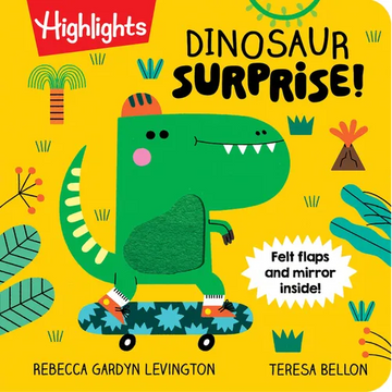 Dinosaur Surprise!: Dino Book with Peekaboo Flaps and Mirror, Pop-Up Dinosaur Board Book for Babies and Toddlers to Laugh, Play and Build Fine Motor S - Board Book