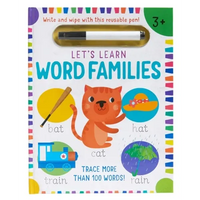 Let's Learn: Word Families (Write and Wipe): (Early Reading Skills, Letter Writing Workbook, Pen Control) - Paperback