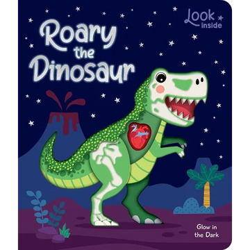 Look Inside: Roary the Dinosaur: Board Book with Cut-Outs and Glow in the Dark! - Board Book