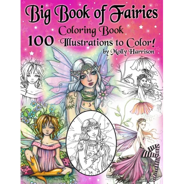 Big Book of Fairies Coloring Book - 100 Pages of Flower Fairies, Celestial Fairies, and Fairies with their Companions: 100 Line Art Illustrations to C - Paperback