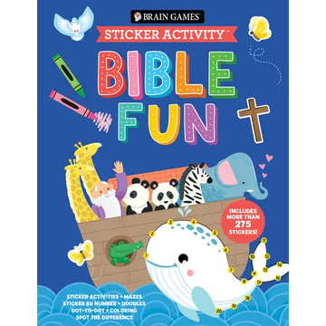 Brain Games - Sticker Activity: Bible Fun - For Ages 3-6 Coloring, Mazes, Sticker by Number, Dot-To-Dot & More Christian Activity Book Gift for Presch - Paperback