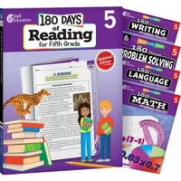 180 Days(tm) Reading, Math, Problem Solving, Writing, & Language for Grade 5: 5-Book Set: Practice, Assess, Diagnose - Paperback