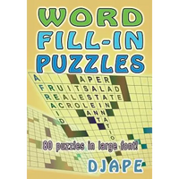 Word Fill-In Puzzles: 80 puzzles in large font! - Paperback