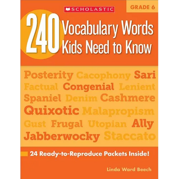 240 Vocabulary Words Kids Need to Know: Grade 6 - Paperback